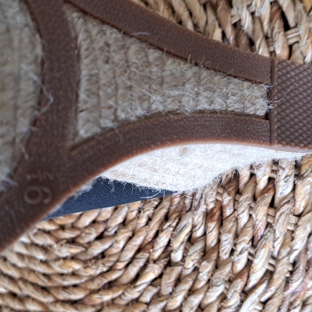 J.Crew Womens Seville Black Canvas Slip On‎ Platform Espadrille Sandals 9.5 - Picture 8 of 9
